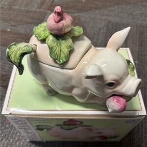 Fitz & Floyd French market pig condiment jar